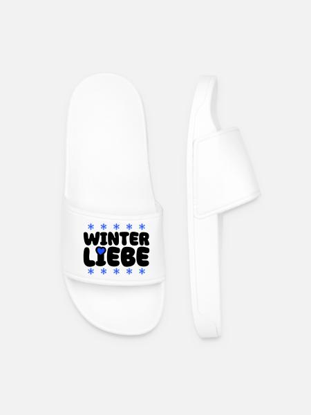 Winter Liebe Herz - Männer Badelatschen - Weiß