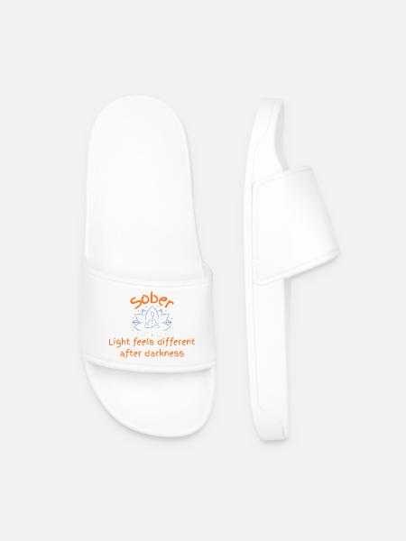 Sober Light After Darkness - Men’s Pool Sliders - white
