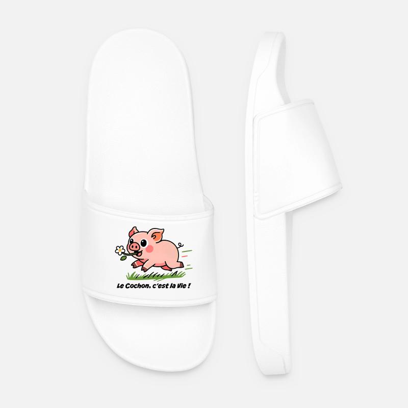 Le Cochon c'est la vie! - Männer Badelatschen - Weiß