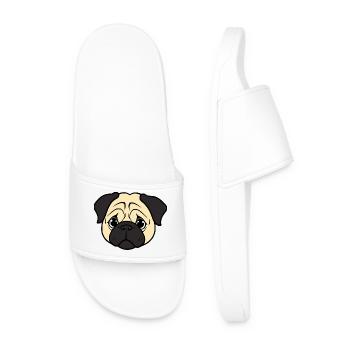 Mops Hunde T-shirt Geschenk Weihnachten - Männer Badelatschen - Weiß - Vorne