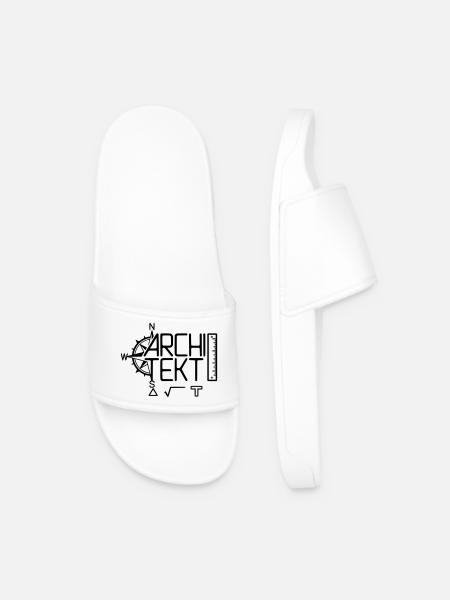 Architect Design with Drawing Tool - Men’s Pool Sliders - white