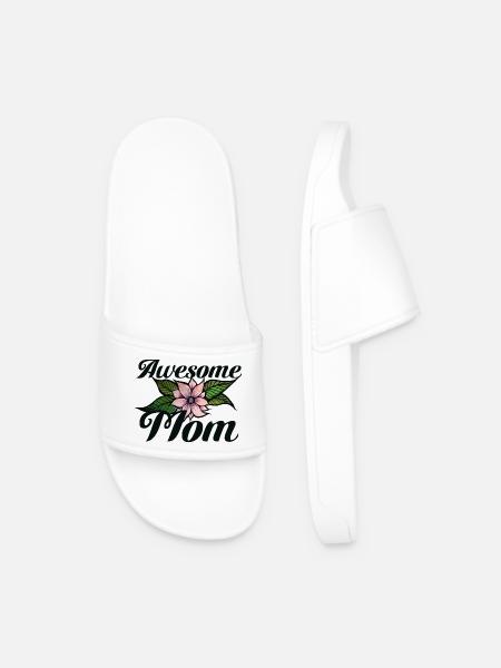 Awesome Mom Blumenemblem - Männer Badelatschen - Weiß