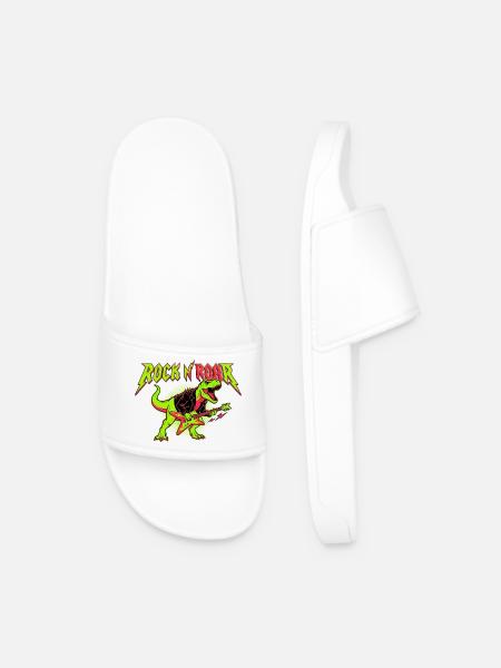 Rock N Roar Dino Rocker - Men’s Pool Sliders - white