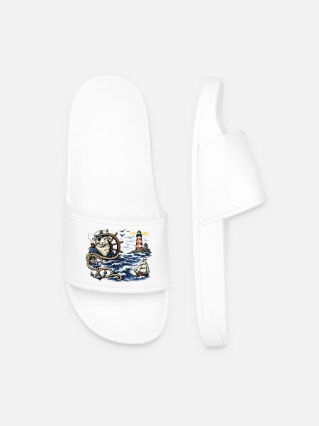 Seafarer sheep in the storm - Men’s Pool Sliders - white