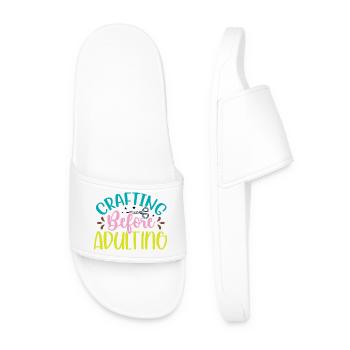 Crafting Before Adulting - Men’s Pool Sliders - white - Front