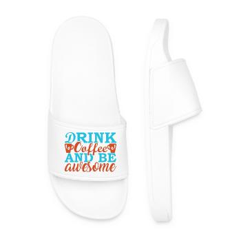 Drink coffee and be unique - Men’s Pool Sliders - white - Front