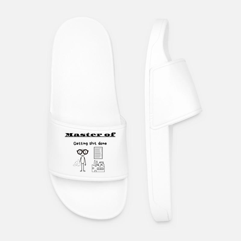 Master of Getting shit done - Men’s Pool Sliders - white
