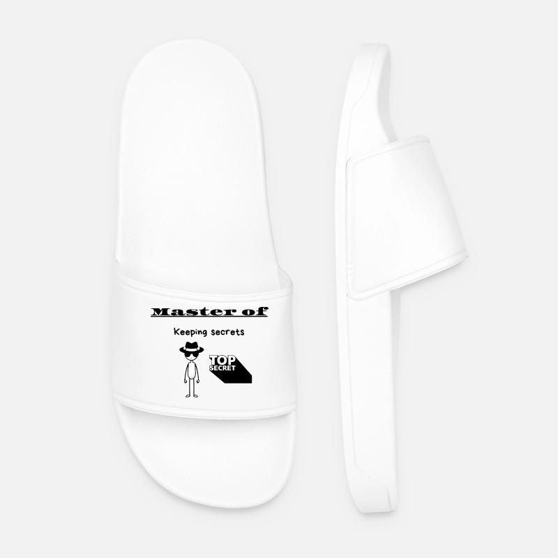 Master of Keeping secrets - Men’s Pool Sliders - white