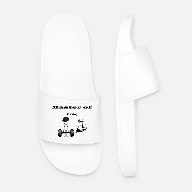 Meister des Flexens - Männer Badelatschen - Weiß