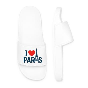 Ich liebe Paris und den Eiffelturm - Männer Badelatschen - Weiß - Vorne