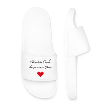 9 months in the womb but forever in the heart, birth - Men’s Pool Sliders - white - Front