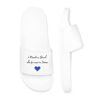 9 months in the womb but forever in the heart, birth - Men’s Pool Sliders - white - Front