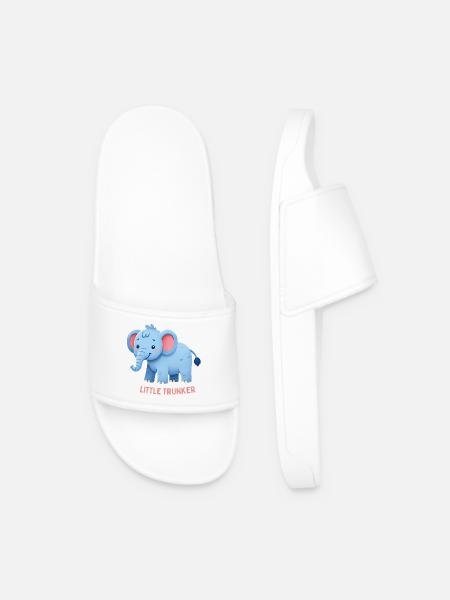 Pink Eared Elephant - Men’s Pool Sliders - white