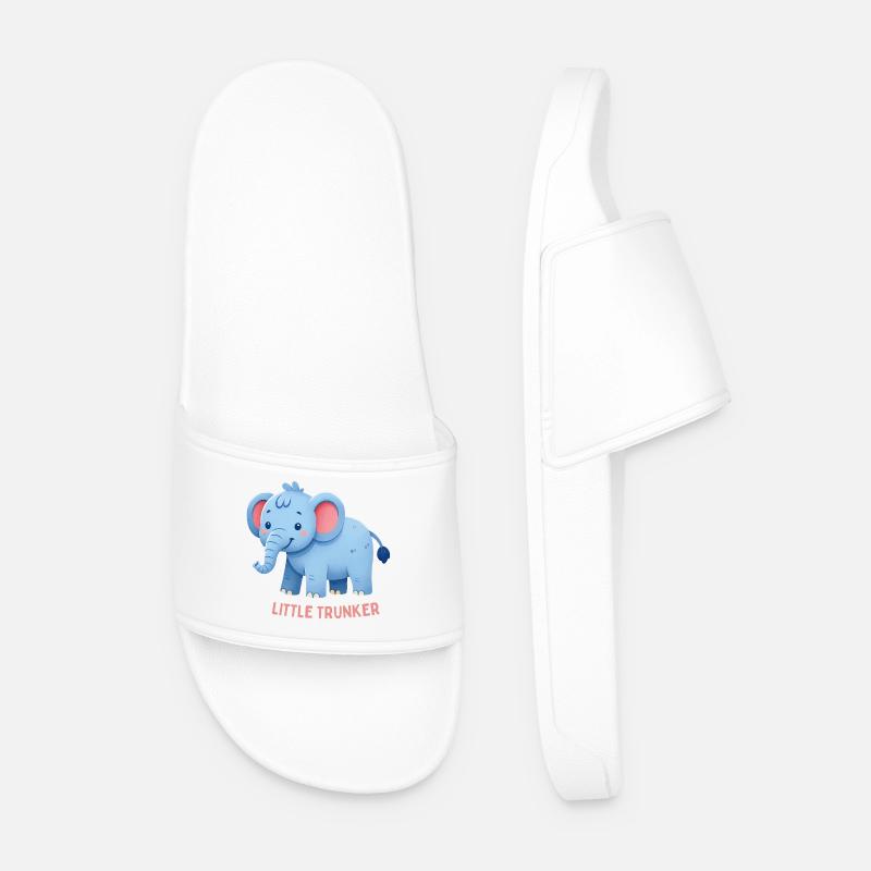 Pink Eared Elephant - Men’s Pool Sliders - white