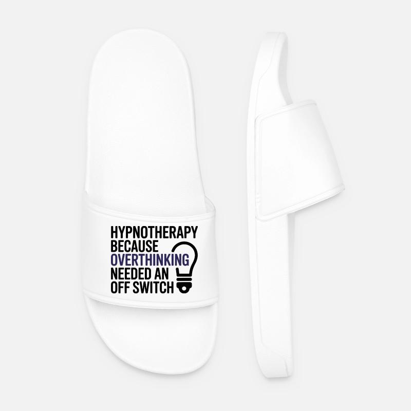 Hypnotist Hypnotherapy Overthinking Off Switch Pro - Men’s Pool Sliders - white