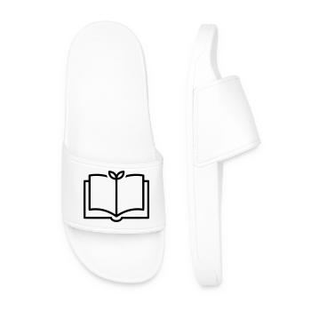 Book Nature Sheet Outline - Men’s Pool Sliders - white - Front