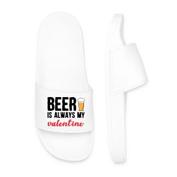 Beer Is Always My Valentine Funny Drinking Design - Männer Badelatschen - Weiß - Vorne