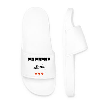 MOM. MOTHER'S DAY. HEART. FEAST. HAPPY BIRTHDAY - Men’s Pool Sliders - white - Front