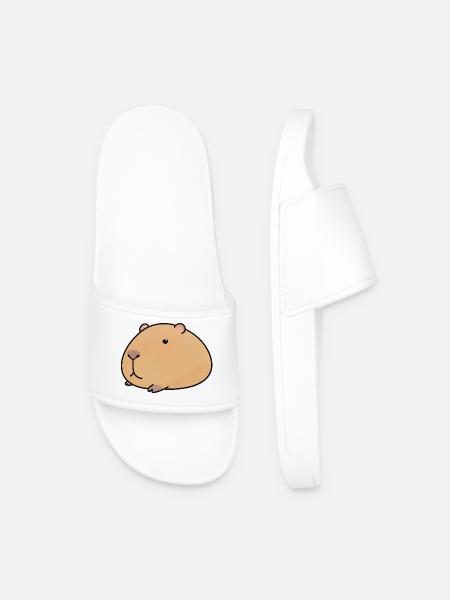 Entspannte Capybara-Cozy Vibe - Männer Badelatschen - Weiß