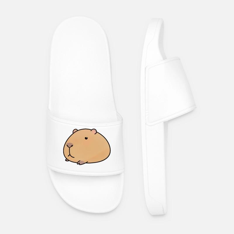 Entspannte Capybara-Cozy Vibe - Männer Badelatschen - Weiß