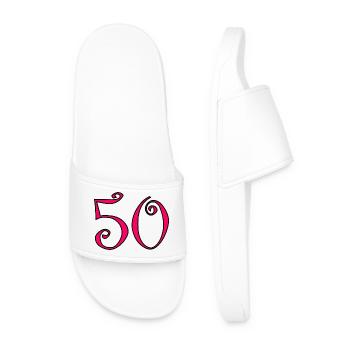 50. 50 ANS. 50e ANNIVERSAIRE. ANNIVERSAIRE 50 ANS. - Claquettes Homme - blanc - Devant