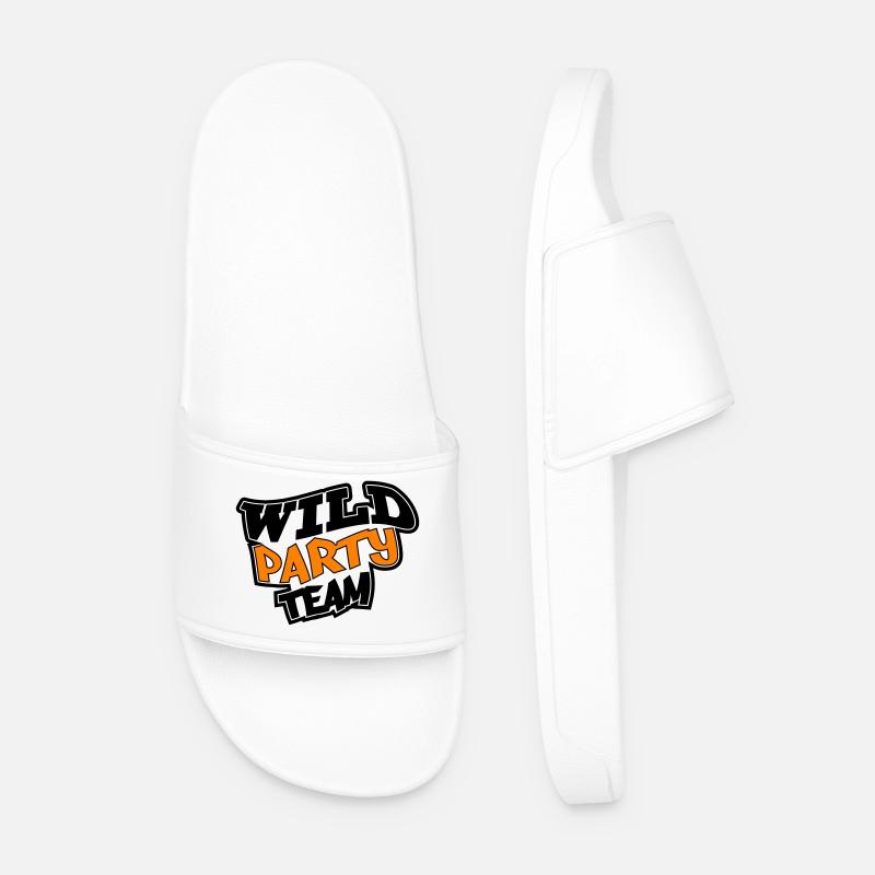 Wild Party Crew - Men’s Pool Sliders - white