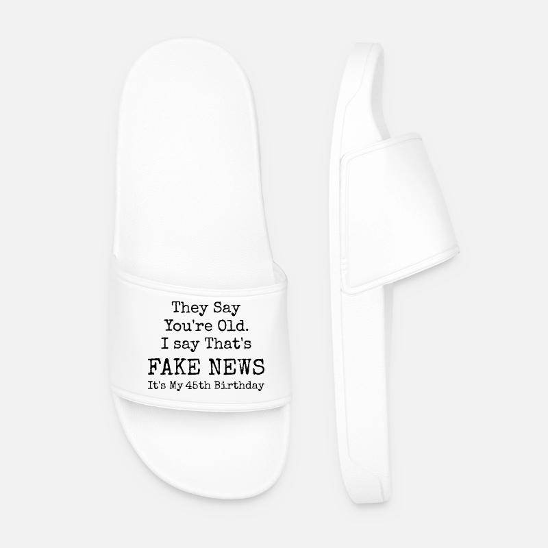 45th Birthday | 45 Years Old Birthday - Men’s Pool Sliders - white