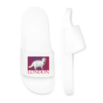 Punk Cat London Stripes - Men’s Pool Sliders - white - Front