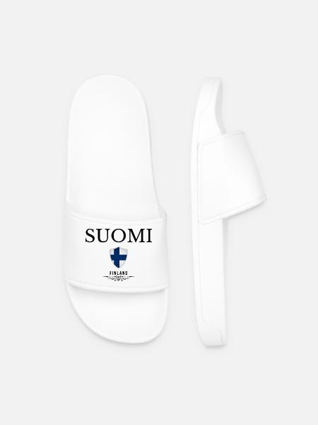 Flag of Finland, Finnish pride - Men’s Pool Sliders - white