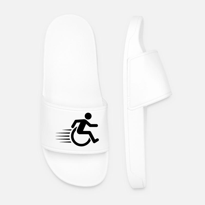 Wheelchair user on the move # - Men’s Pool Sliders - white