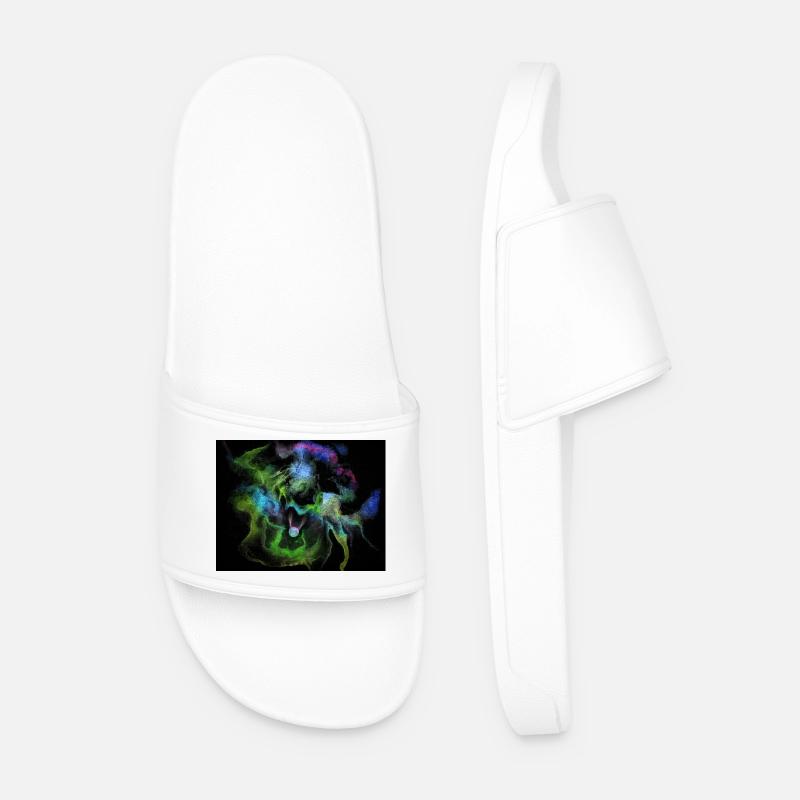 Cosmic Smoke Nebula Orb - Men’s Pool Sliders - white