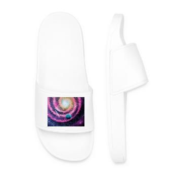 Pink Galaxy - Männer Badelatschen - Weiß - Vorne