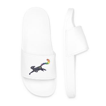 Chat aux étoiles et drapeau de la fierté - Claquettes Homme - blanc - Devant