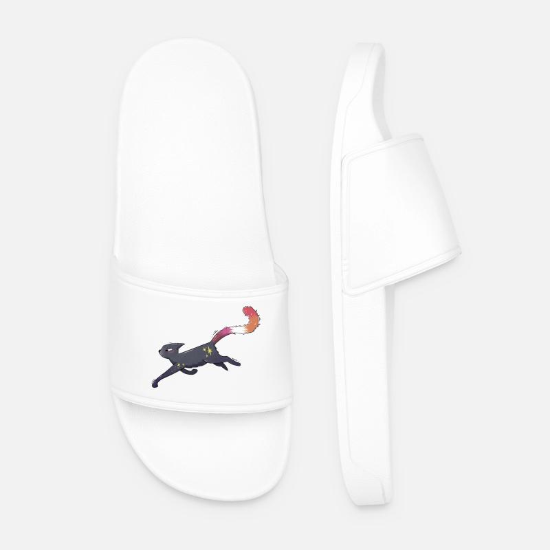 Cute cat lesbian pride - Men’s Pool Sliders - white