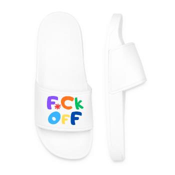 F*CK OFF - Men’s Pool Sliders - white - Front