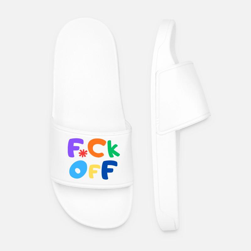 F*CK OFF - Men’s Pool Sliders - white