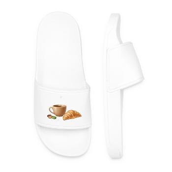 Coffee Croissant Moment - Men’s Pool Sliders - white - Front