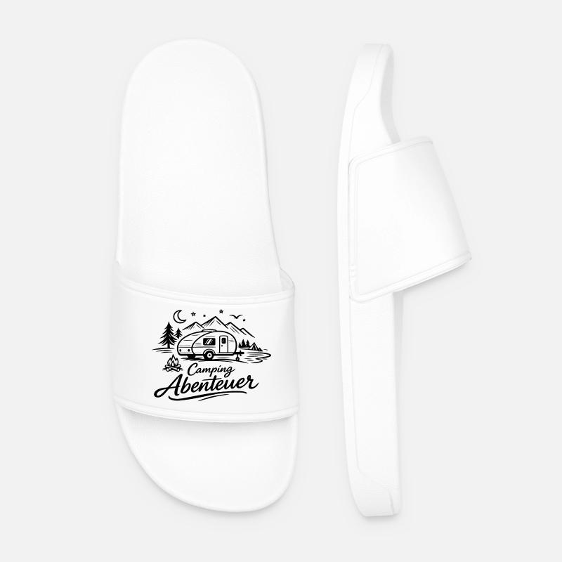 Camping Adventure - Men’s Pool Sliders - white