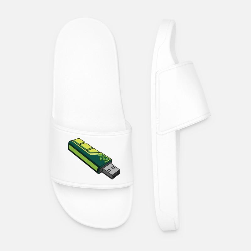 usb_en_tonos_verdes - Men’s Pool Sliders - white