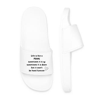 Life is like a penis - Men’s Pool Sliders - white - Front