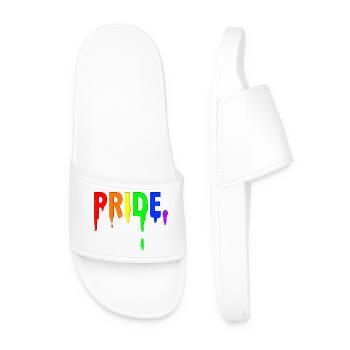 Colorful Pride Dripping Rainbow Gay Lesbian Pride  - Männer Badelatschen - Weiß - Vorne
