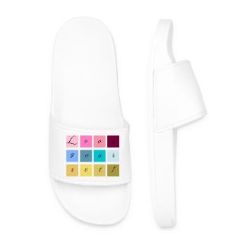 Love Yourself Lettering Pastel - Men’s Pool Sliders - white - Front