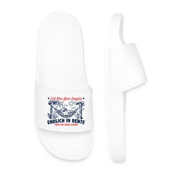Finally retired retro coffee - Men’s Pool Sliders - white - Front
