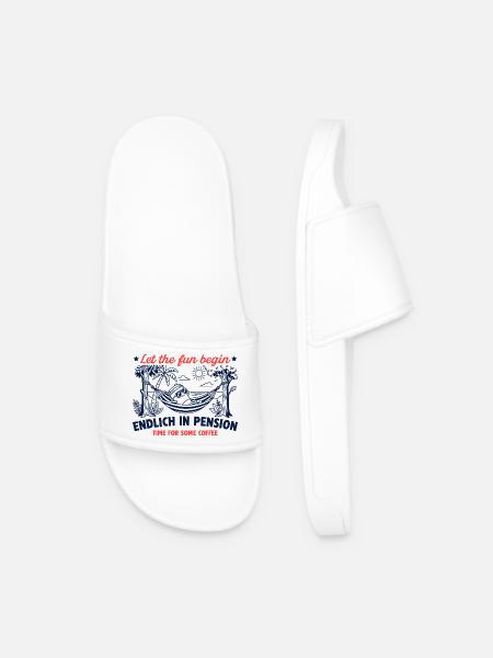 Finally in Pension Retro Coffee - Men’s Pool Sliders - white
