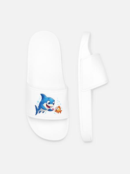 Blue basking shark meets goldfish - Men’s Pool Sliders - white