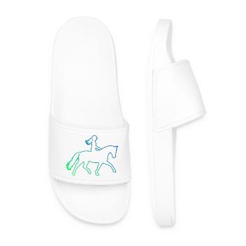Gift idea for the horse fan with show jumping - Men’s Pool Sliders - white - Front