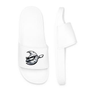 Dabbing Mond Moon Weltall Space Design - Men’s Pool Sliders - white - Front
