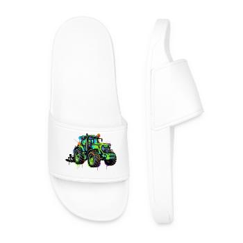 Tractor - Farmer - Men’s Pool Sliders - white - Front