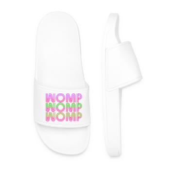 Neon Womp Striped Wordmark - Men’s Pool Sliders - white - Front