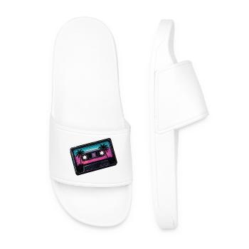 Coucher de soleil sur cassette néon - Claquettes Homme - blanc - Devant